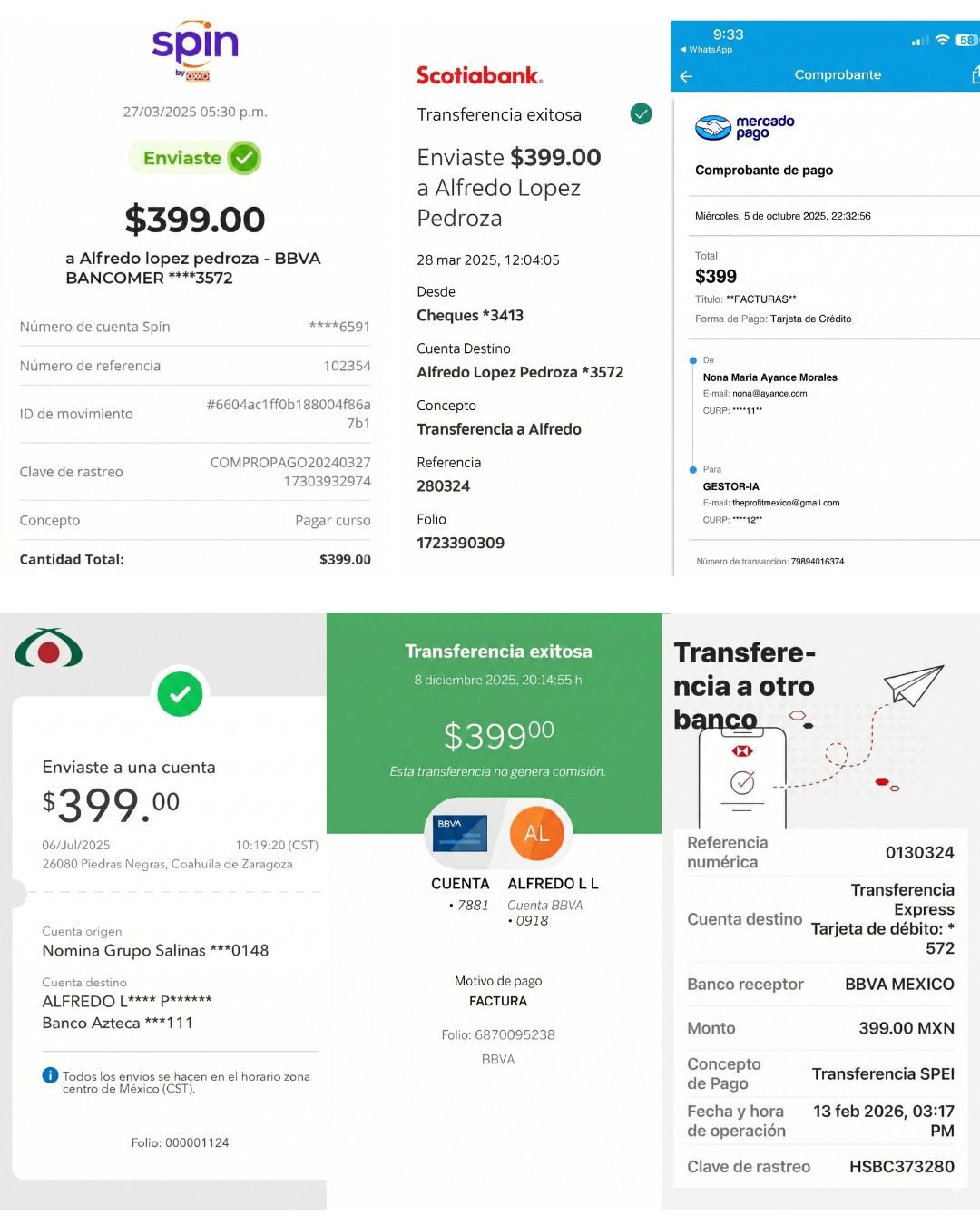Muestras de Trámites y Evidencias Reales